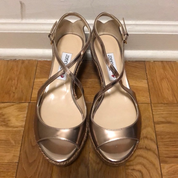 Jimmy Choo Shoes - NEW!!!! Jimmy Choo Gold Espadrilles, Size 7/37